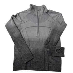 Ivivva Lululemon Girls Quarter Zip Active Top Long Sleeve Gray High Neck Size 14